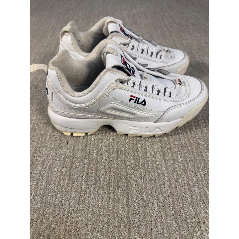 Fila Disruptor II Women's White Leather Chunky Platform Sneakers Size 8